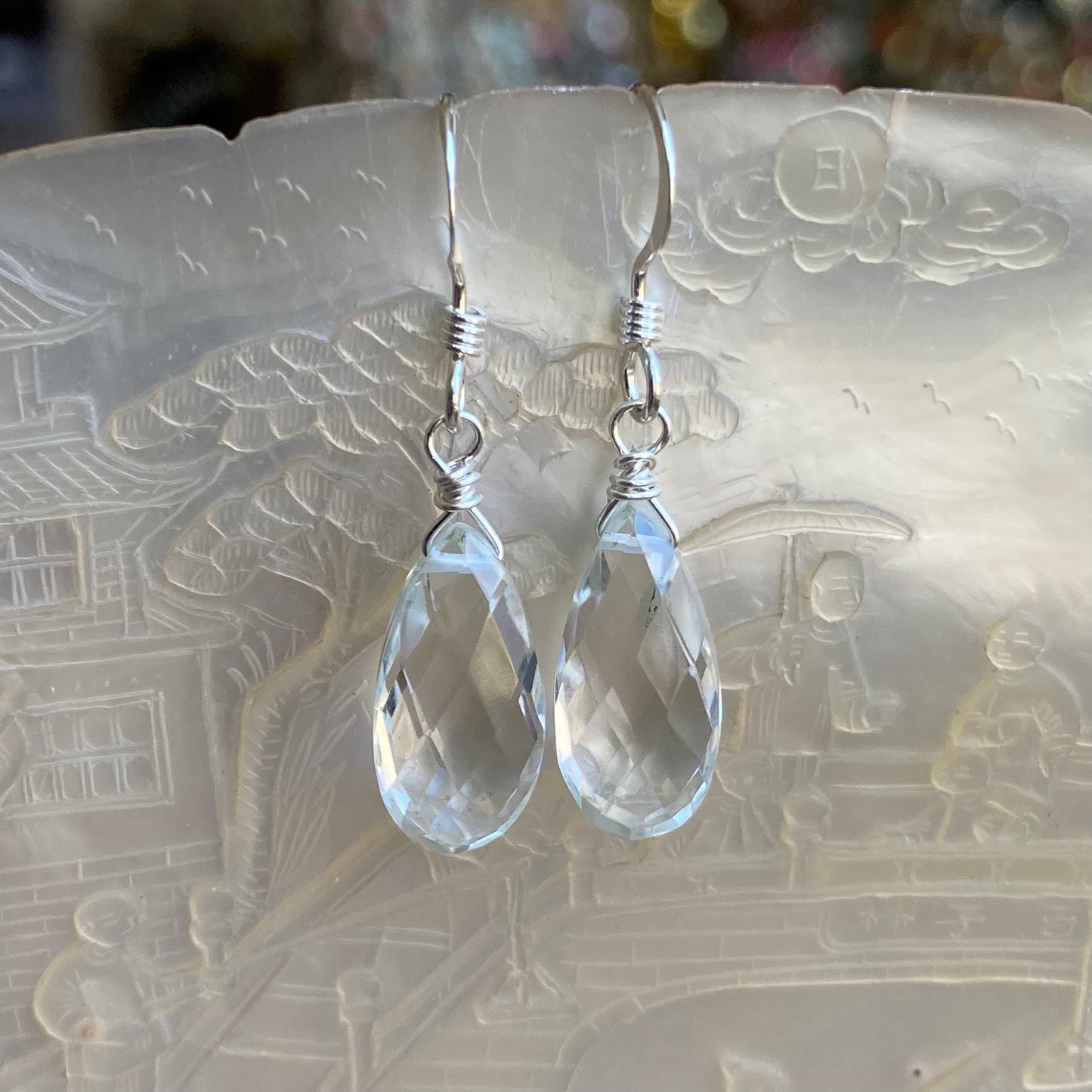 Crystal Quartz & Sterling Silver Earrings