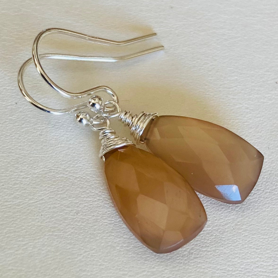 Natural Chalcedony & Sterling Silver Earrings