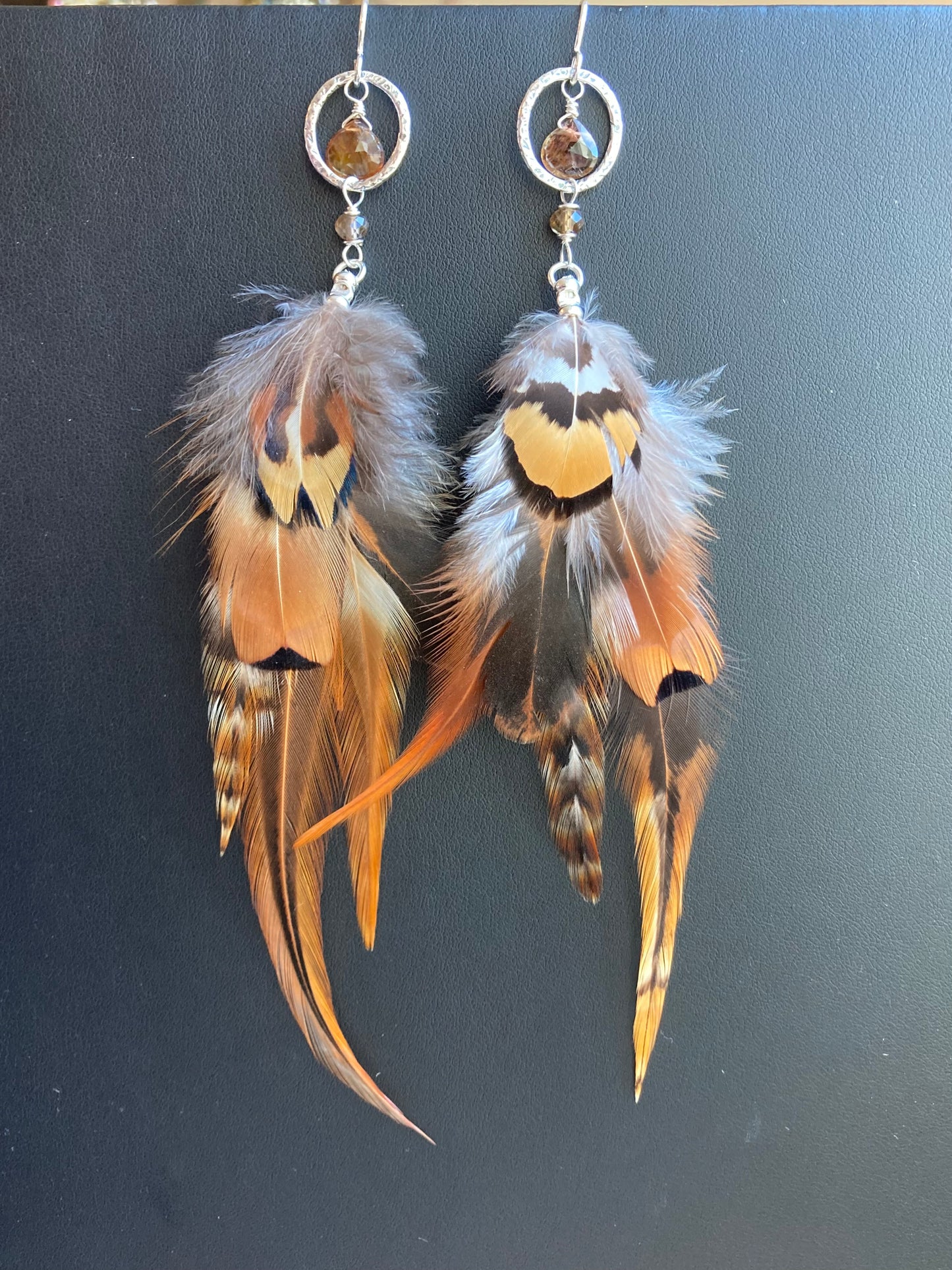 Feather, Andalusite & Sterling Silver Earrings