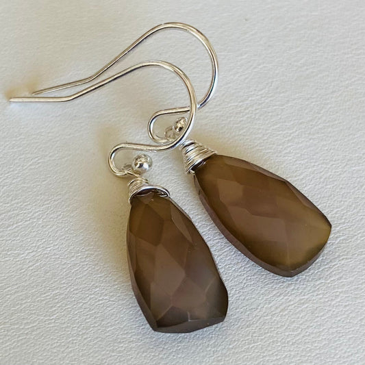 Natural Chalcedony & Sterling Silver Earrings