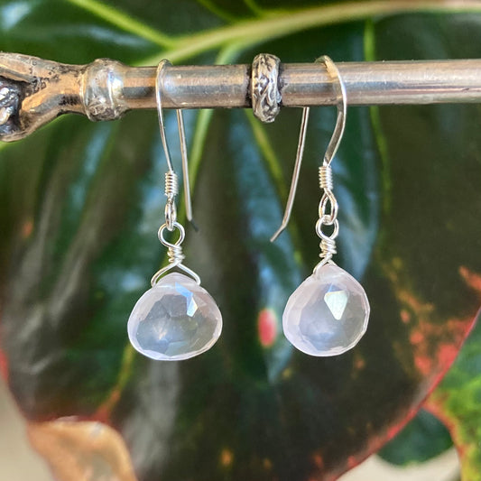 Rose Quartz & Sterling Silver Earrings