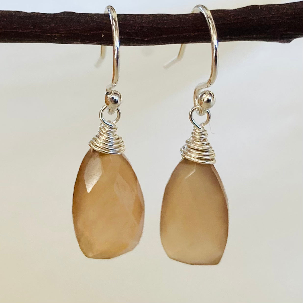 Natural Chalcedony & Sterling Silver Earrings